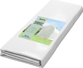 Outsunny Folie pentru seră 4 x 2 m, impermeabilă, învelitoare de grădină cu ușă, 8 ferestre, protecție UV, rezistentă la rupere, polietilenă, albă | Aosom Romania