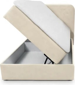 Pat tapițat boxspring DIRELIS VIBE 90x200 cm cremova Saltea: Saltea cu arcuri Bonell