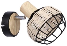 Spot de perete TAJGA 1xE14/40W/230V ratan/negru