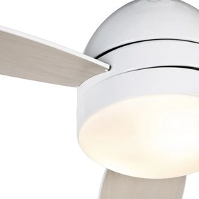 Ventilator de tavan alb cu imprimeu lemn 96cm cu telecomandă - Rotar