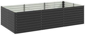 Outsunny Jardinieră ridicată galvanizată rectagulară pentru exterior, fund deschis, 240 x 120 x 60cm, Gri | Aosom Romania