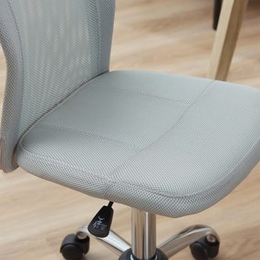 Vinsetto Scaun de Birou Ergonomic Fără Cotiere din Țesătură tip Plasă Gri | Aosom Romania