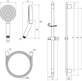 Ravak X07P177 - Set de duș, crom lucios