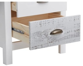 Noptieră Marckeric Romantica, 46 x 50 cm, alb - gri