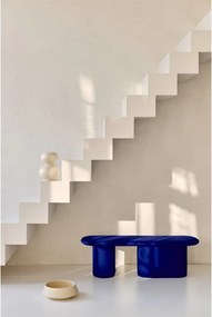 Bancă albastră capitonată cu tapițerie din lână Rull – noo.ma