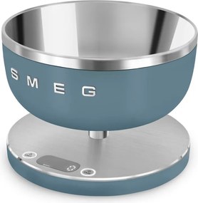 Cantar de bucatarie Smeg Collezione KSC01SBMWW, Pana la 5 kg/5 l, Functie TARA, Afisaj LED, Baza antiderapanta, Baterie reincarcabila, Albastru cenusiu