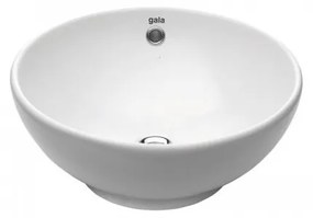 Lavoar pe blat Gala Bowl rotund alb lucios 41 cm