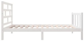 Cadru de pat single 3ft,alb, 90x190 cm, lemn masiv de pin