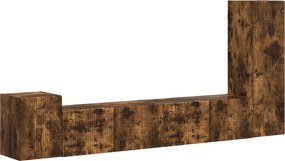 vidaXL Set comodă TV Pe perete 3 pcs Stejar fumuriu Lemn compozit