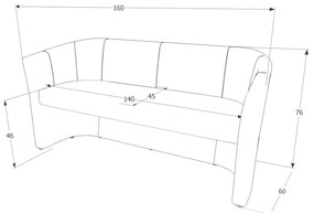 Canapea Cuba, trei locuri, maro închis