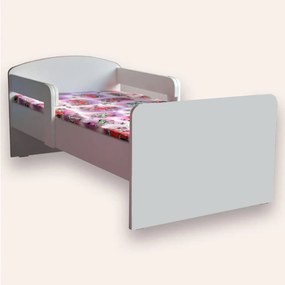 Pat alb Personalizabil Mic 2-6 ani 130x60 cm cu paravane laterale Saltea SafeNest CMG51971779199316