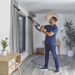 Aspirator vertical Shark Stratos True Pet Flexology IZ400EUT, 309W, 0.7L, 60 min autonomie, Clean Sense IQ, Pet Pro, LED, Powerfins, Gri inchis/Crem