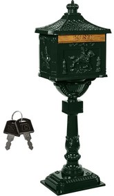 STILISTA cutie poștală antică, 118 cm, verde închis