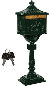 STILISTA cutie poștală antică, 118 cm, verde închis