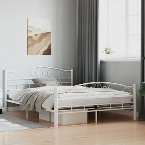 285303 vidaXL Cadru de pat, alb, 140 x 200 cm, metal