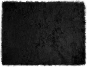 vidaXL Covor din Lână Faux Tafalla Negru 240 x 340 cm Poliester