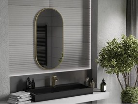 Mexen Loft oglindă ovală de baie 100 x 50 cm, ramă aurie - 9851-100-050-000-50