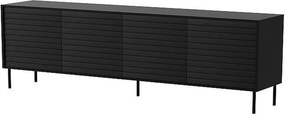 Comoda CORTINA, negru, PAL laminat, 200x40x81 cm