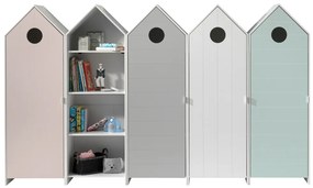 Set 5 Dulapuri pentru Copii Căsuță, Culori Pastel (Roz, Alb, Gri, Verde Mentă), (MDF) – CASAMI – Vipack