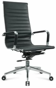 Scaun de birou ergonomic, reglabil din piele ecologica si cadru din aluminiu ,culoare: negru  ,design modern și elegant ,calitate premium ,dimensiuni 500*560*1040-1100