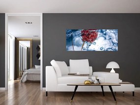 Tablou - detailu zmeură în apă (120x50 cm)