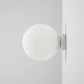 Aplica perete moderna alba cu glob de sticla Ball M