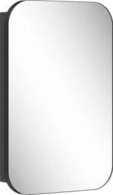 HOMCOM Dulap cu oglindă pentru baie, dulap de baie cu oglindă, dulap suspendat cu poliță reglabilă, 40 x 10 x 60 cm, Negru | Aosom Romania