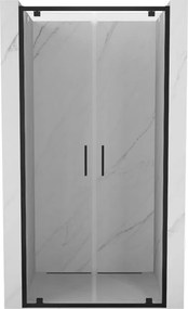 Mexen Exo uși de duș duble batante 100 cm, transparent, negre - 8182-100-000-70-00