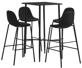 vidaXL Set mobilier de bar, 5 piese, negru, material textil