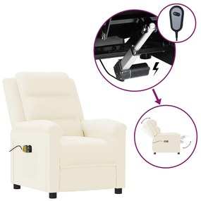 3098995 vidaXL Fotoliu de masaj electric, crem, piele ecologică