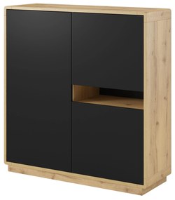Comodă Albert Typ 42 (Stejar taurus + negru mat). 1034883