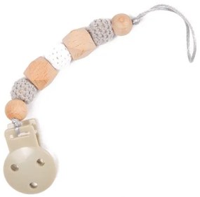 LANT SUZETA PENTRU BEBELUSI MARGELE DE LEMN GRI - BO JUNGLE (BJB563120)