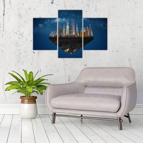 Tablou - Metropola plutind în spațiu (90x60 cm)