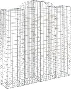 vidaXL Coș gabion arcuit 200x50x200/220 cm fier galvanizat