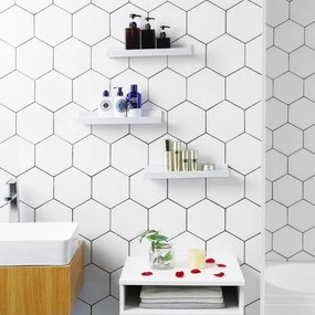 Set de 3 rafturi de perete SHELFY, albe