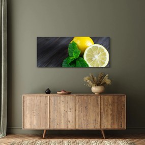 Tablou cu lămâie și mentă pe masă (120x50 cm)