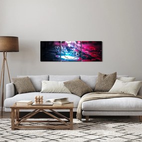 Tablou cu inima iluminată (cu ceas) (90x30 cm)