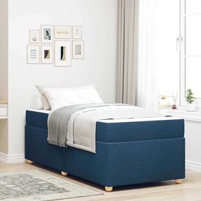 vidaXL Cadru de pat cu saltea Altele albastru 80 x 200 cm țesătură