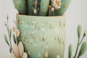 Mauro Ferretti Tablou Imprimat Pe Pânză Lacuită, Cu Ramă, Model ,,Borcan Cu Cactus", Varianta D, Dimensiuni 40 X 2,8 X 40 Cm | Aosom Romania