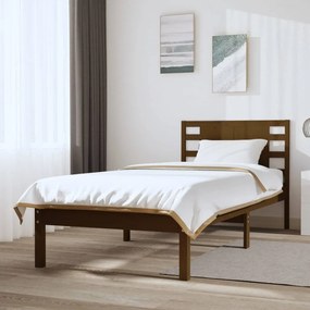 3104206 vidaXL Cadru de pat, maro miere, 90x200 cm, lemn masiv de pin