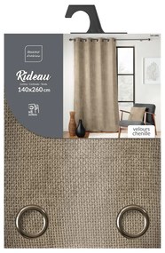 Draperie maro deschis din janilie 140x260 cm Leo – douceur d'intérieur