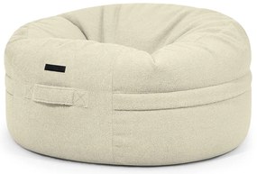 Fotoliu bean bag crem cu tapițerie din țesătură bouclé Roll 105 – SLOWDOWN