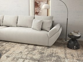 Colțar extensibil dumonde cu ladă de depozitare si sezut confortabil din spuma high-density, Berlin XL Zoom Crem 350x185 cm