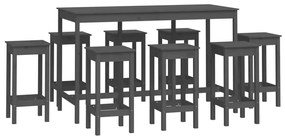 3124719 vidaXL Set mobilier de bar, 9 piese, lemn masiv de pin