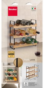 Suport pentru sticle de vin din lemn număr de sticle 12 York – Metaltex