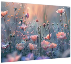 Tablou - Flori în culori pastelate (70x50 cm)