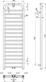 Silia Calorifer baie - înălțime 157 cm AGI_NG51