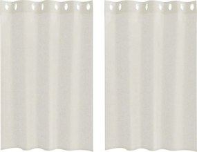 vidaXL Cortină din Voile cu perdele 2 pcs Crem 140 x 140 cm Poliester