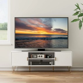COATV2 - Comoda TV, 137 cm, living, dormitor - Alb / Negru