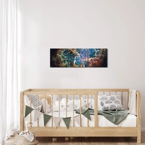 Tablou - Nebuloasa Crabului (cu ceas) (90x30 cm)